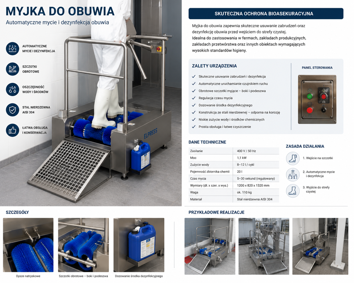 Myjka do obuwia Elpress – skuteczna dezynfekcja
